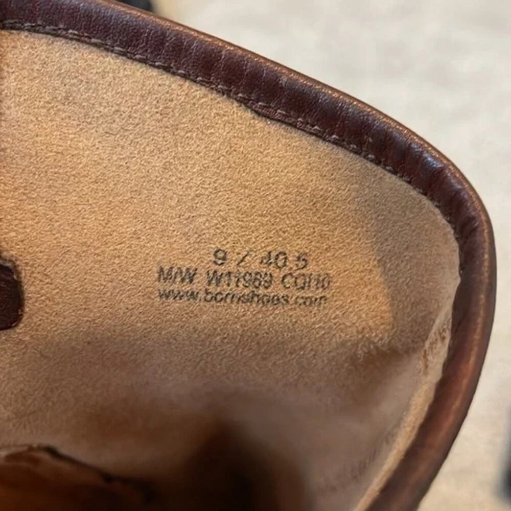 Born Brown Leather Mid-Calf Heeled Boots - Picture 5 of 7